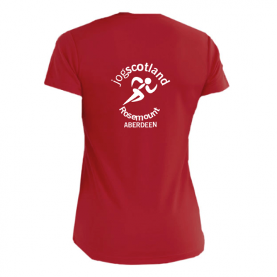 jog scotland ladies tshirt red back