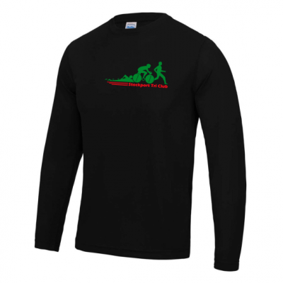 stockport tri club long sleeve front mens