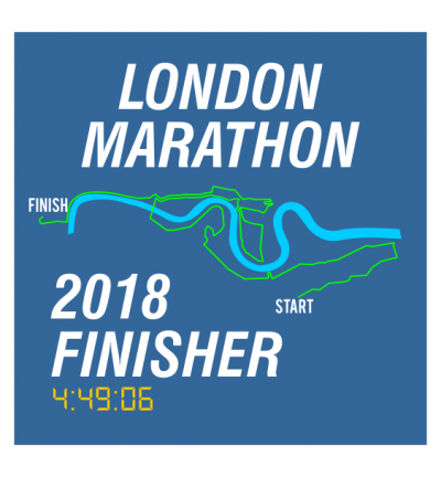 london marathon finisher coaster route blue