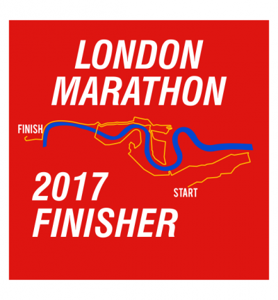 london marathon finisher coaster route red