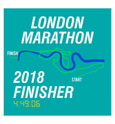 london marathon finisher coaster route seagreen