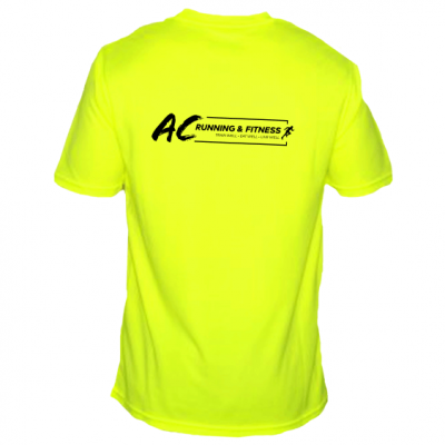 AC running long sleeve mens electric yellow back