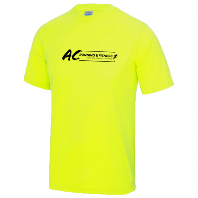 AC running mens electric yellow t-shirts front