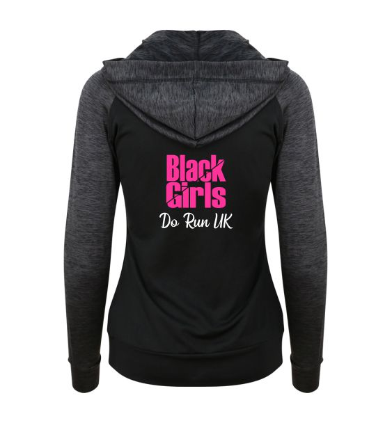 Black Girls Do Run UK cool zoodie black back