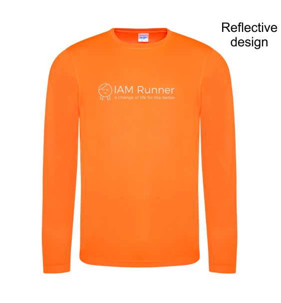 i am runner e orange reflective front