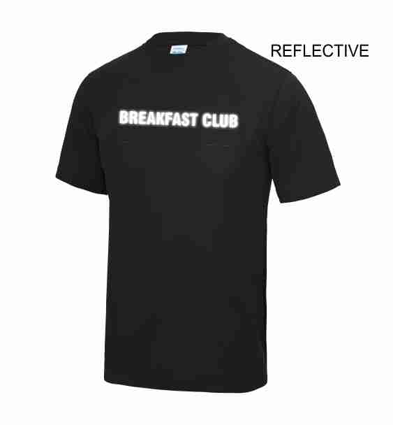 the runners clinic breakfast club black front reflective