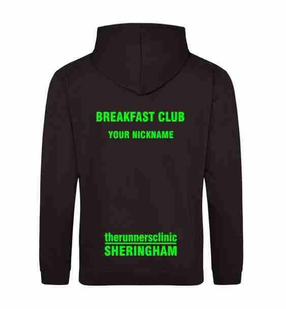 the runners clinic breakfast club hoodie name back