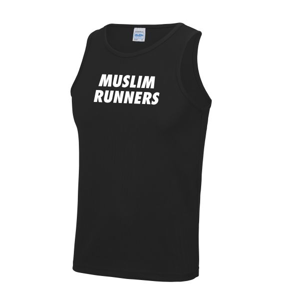 Muslim Runners black mens vest