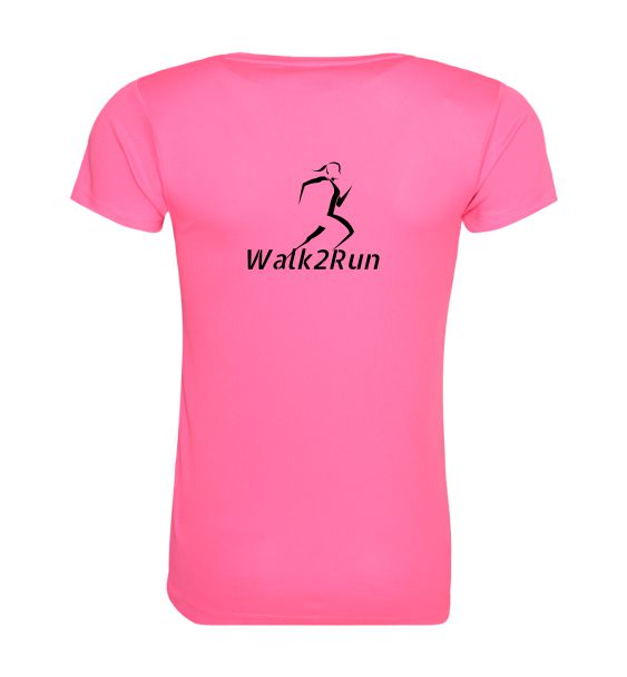 Walk2Run tshirt e pink back