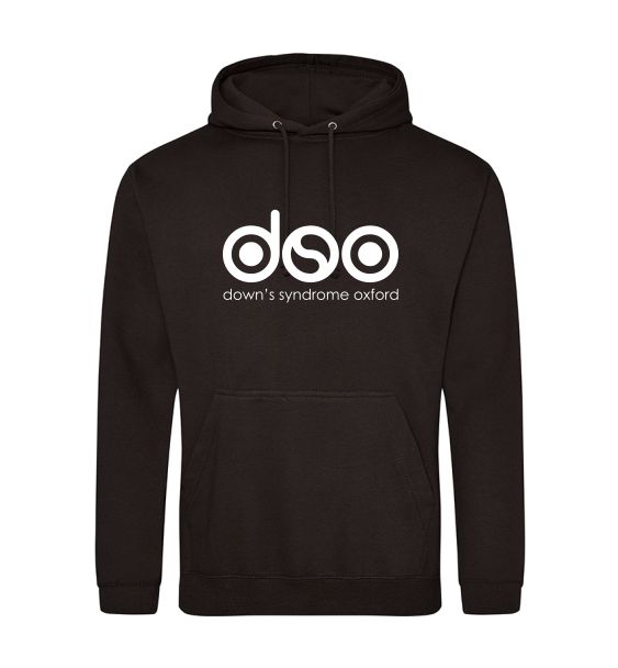 Down syndrome Oxford hoodie black front