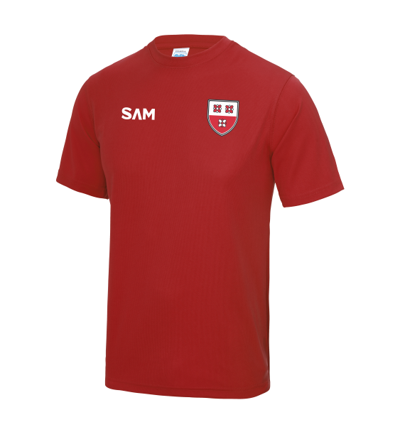 New SAC red tshirt front name junior